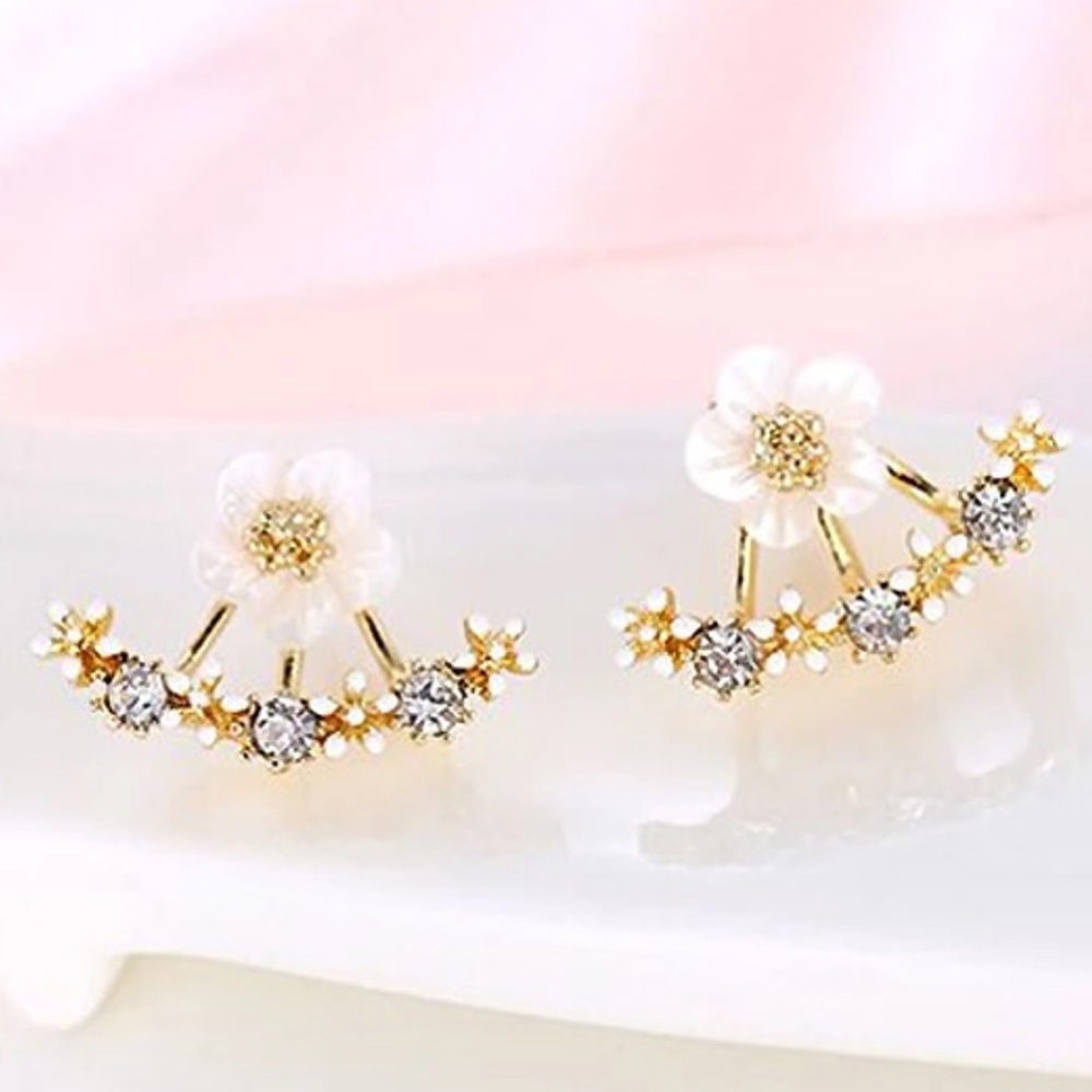 Daisy Ear Jacket Earrings - Picture 3 of 5
