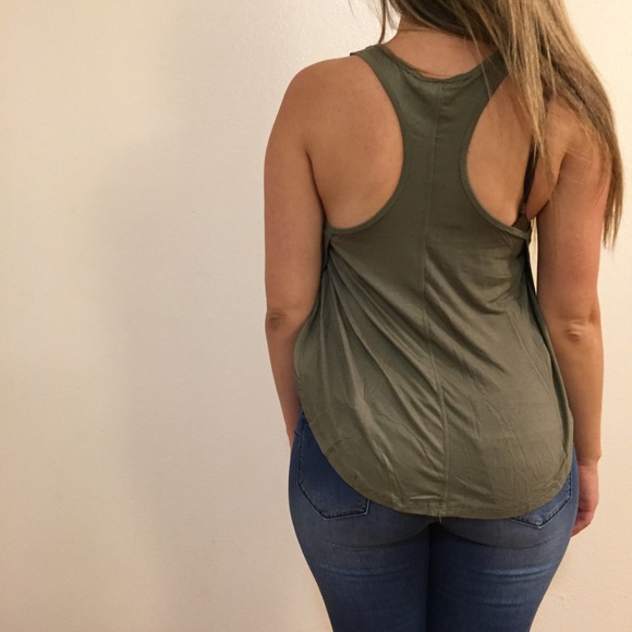 •LAST ONE• Military Green Side Slit Loose Tank - Picture 3 of 5