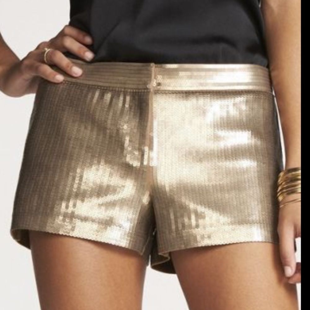 Express Gold Sequin Shorts