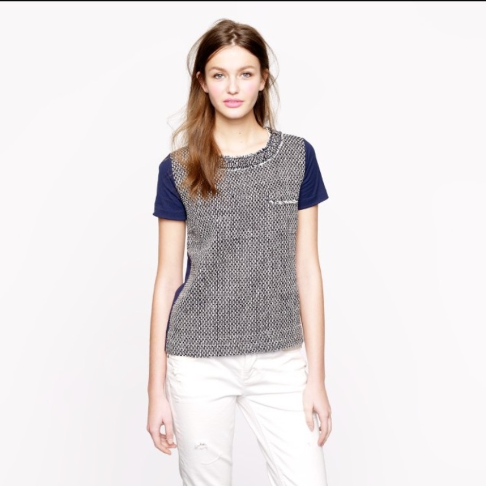 J. Crew Tweed-front Tee