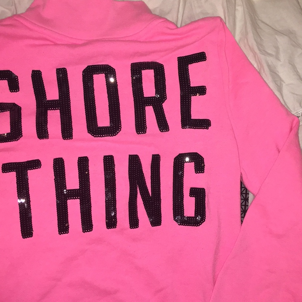 PINK "Shore Thing" Sequined Halfzip