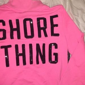 PINK "Shore Thing" Sequined Halfzip