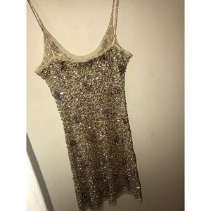 Mesh mini dress or shirt depending on body type