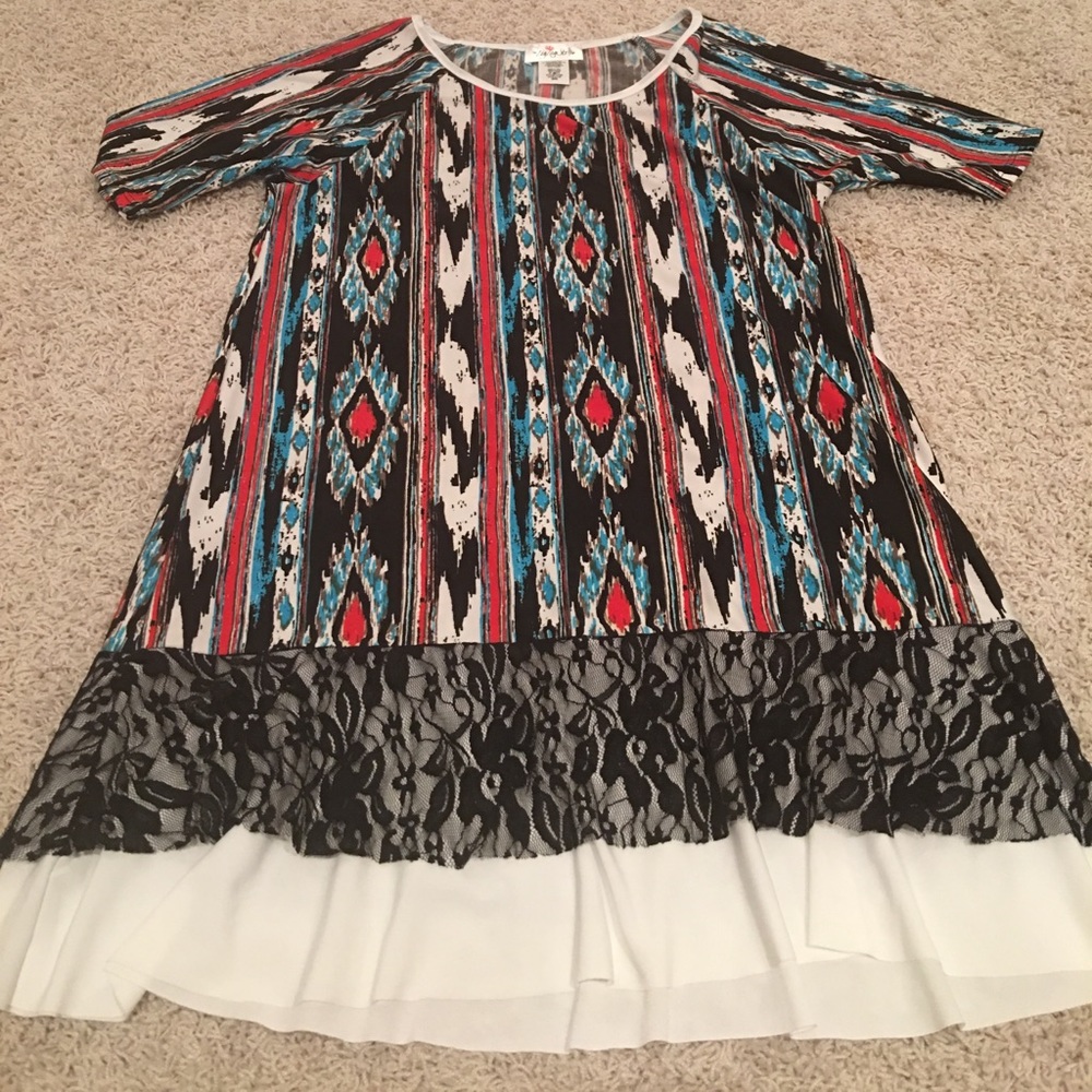 ZZS tunic style top/dress - Aztec print - M