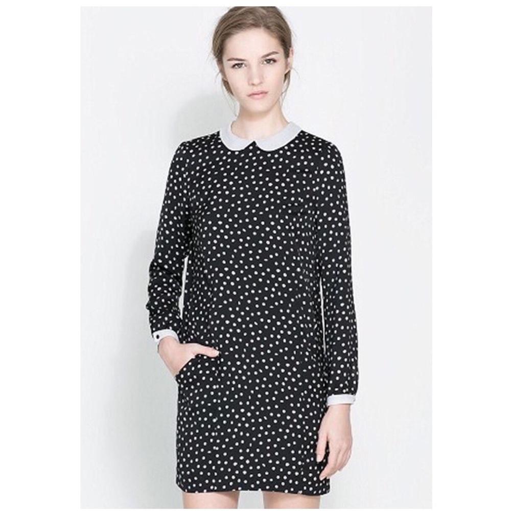 Zara Black Polka Dot Dress