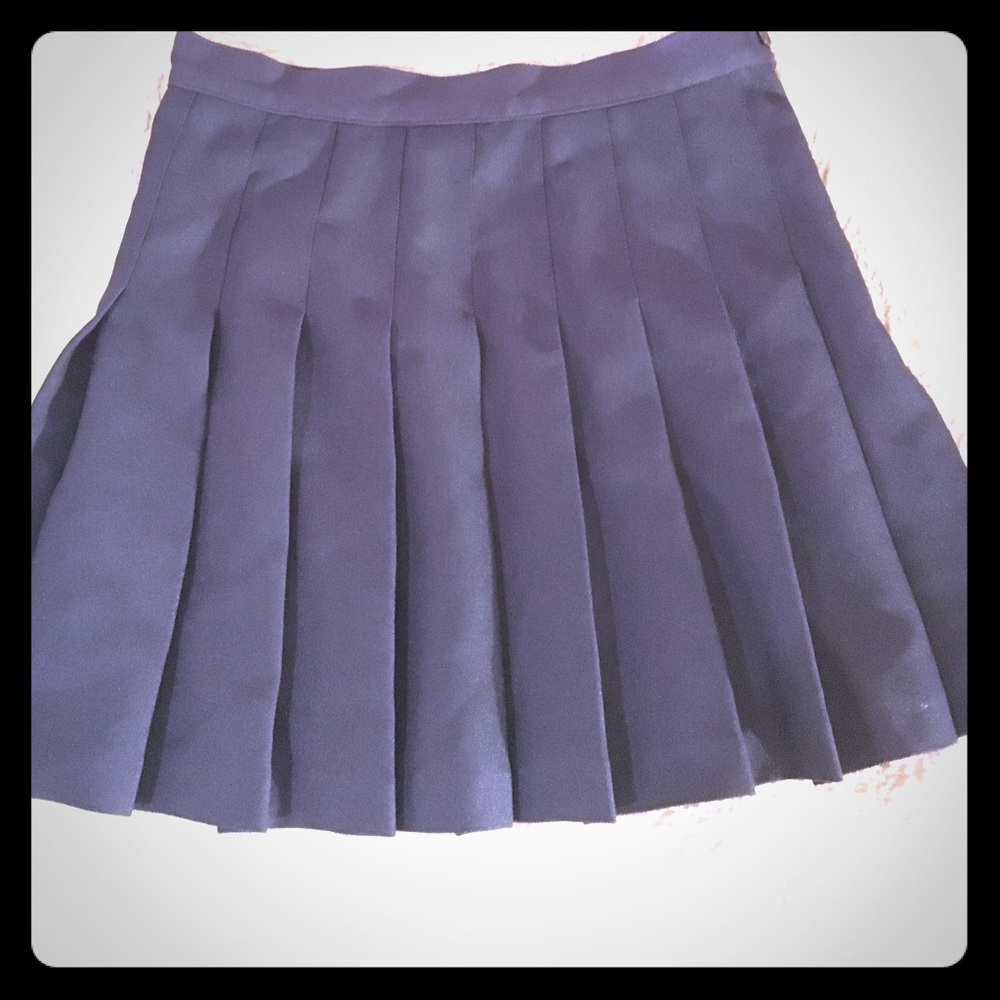 Navy blue pleated skirt