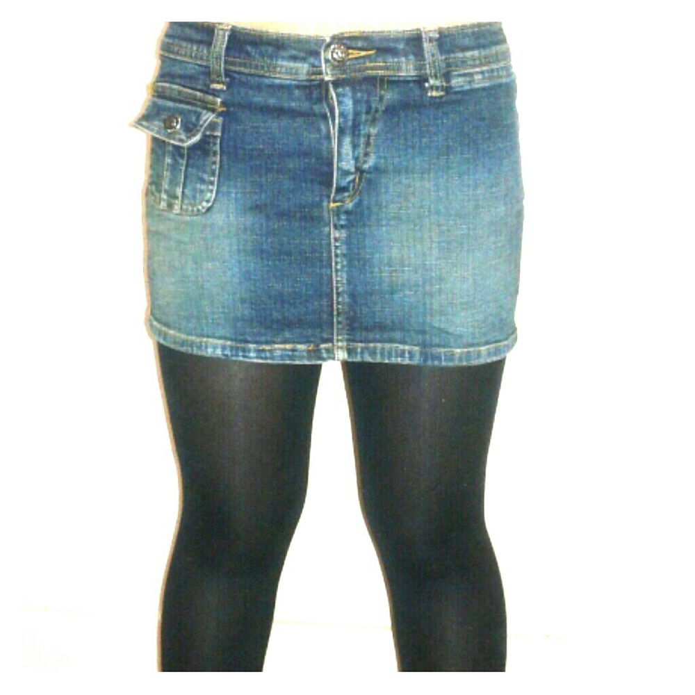 Bundle!! Jeans mini skirt, brown short/skirt