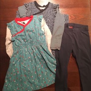 Tea Collection Romper, Dress, and Leggings Bundle