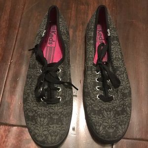 Black and grey Keds