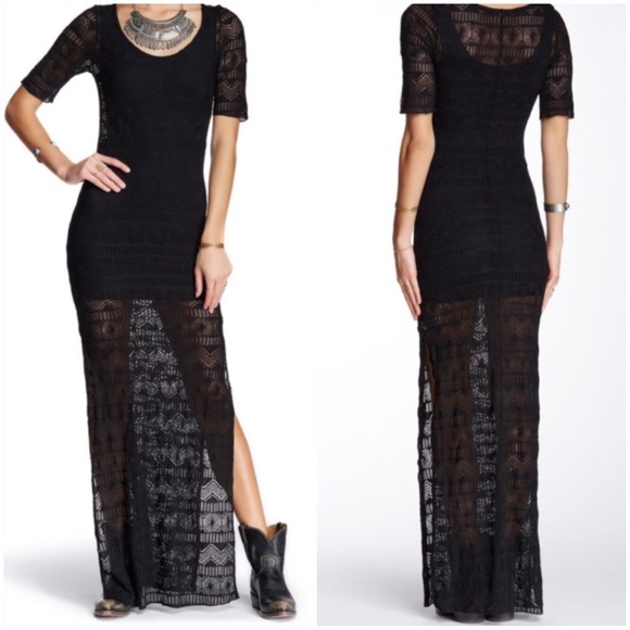 NWT Free People Too Cool Sheer Geo Slip Dress Gown - Picture 4 of 6