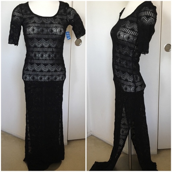 NWT Free People Too Cool Sheer Geo Slip Dress Gown - Picture 6 of 6