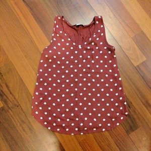 Loft maroon mixed media dot tank