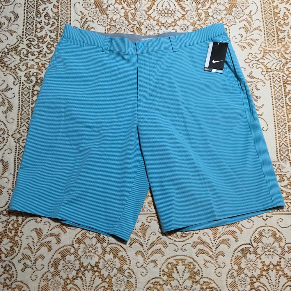 NEW Nike Golf Dri-FIT Fairway Blue Stripe Shorts