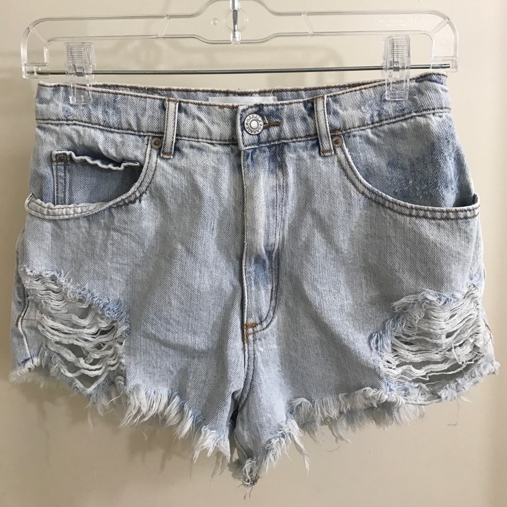 Acid Wash High Waisted Shorts