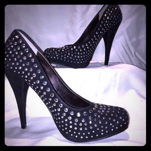 Steve Madden Studded Black Suede Heels 7