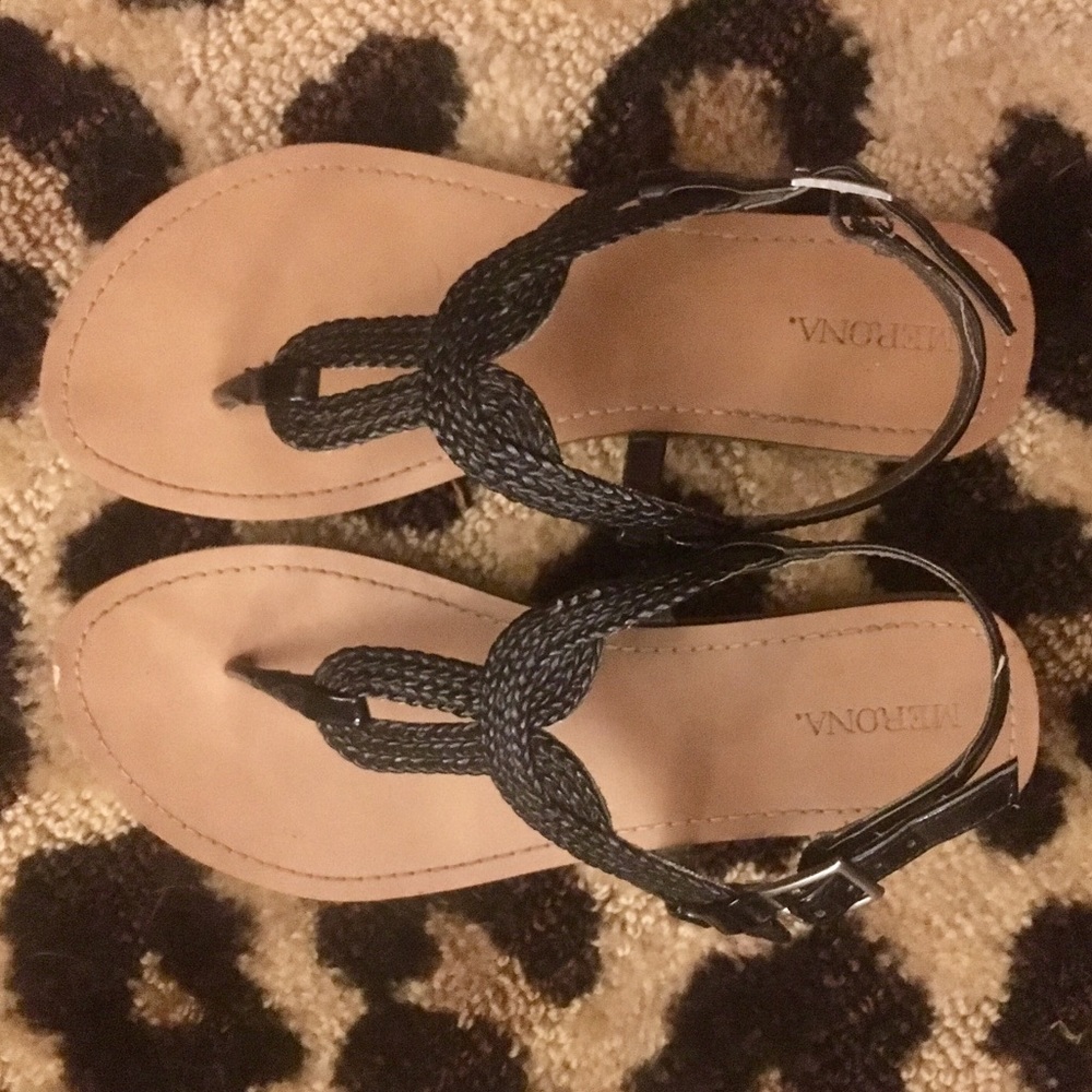 Merona Black Samdals