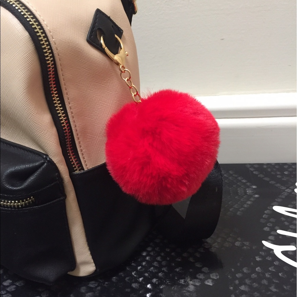red furry keychain