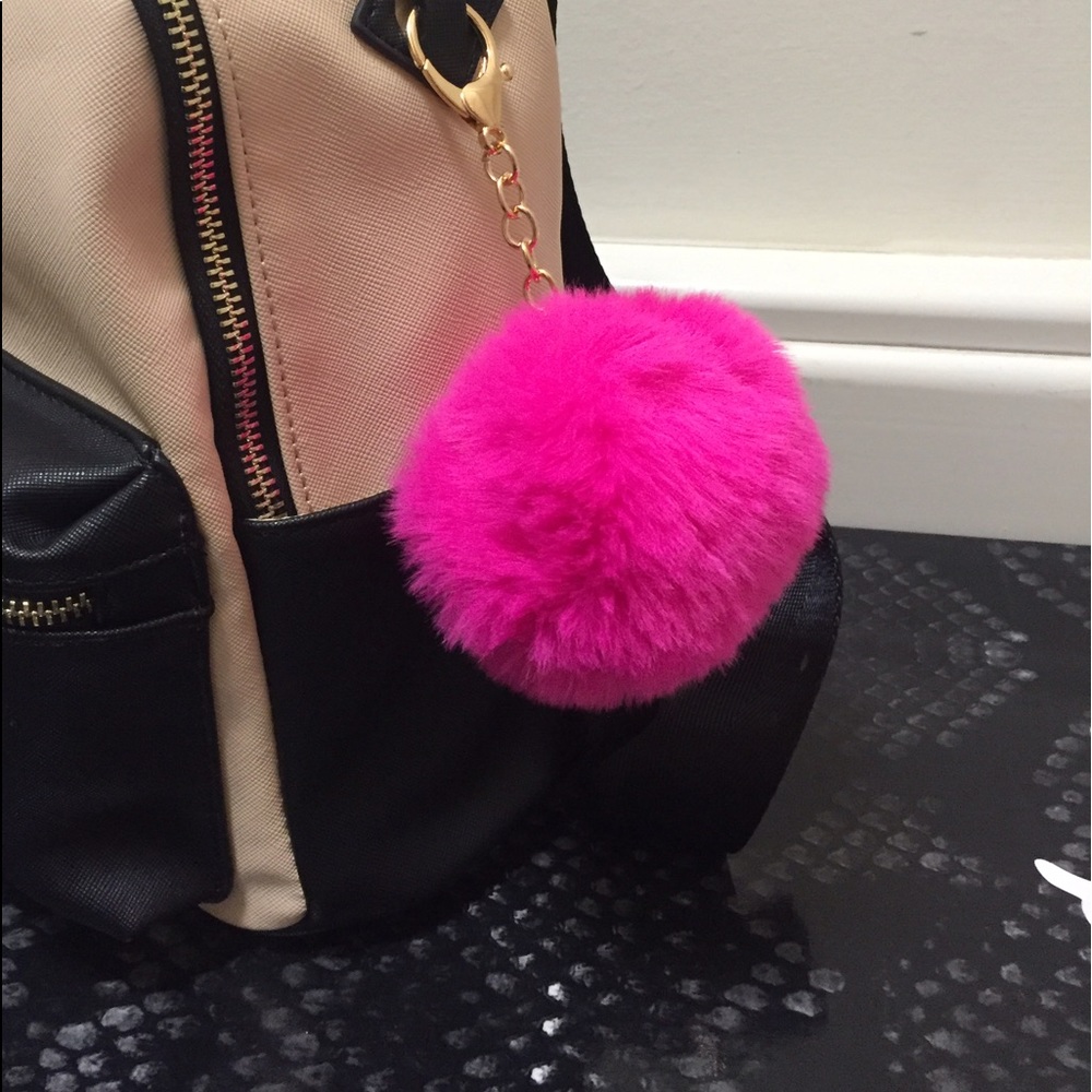 magenta furry keychain