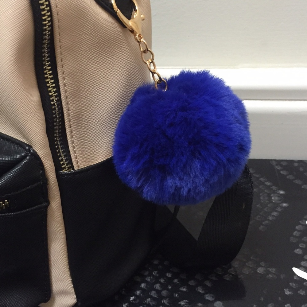 dark blue furry keychain