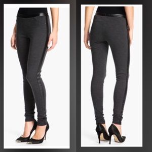 Trouve Faux Leather Trim Leggings