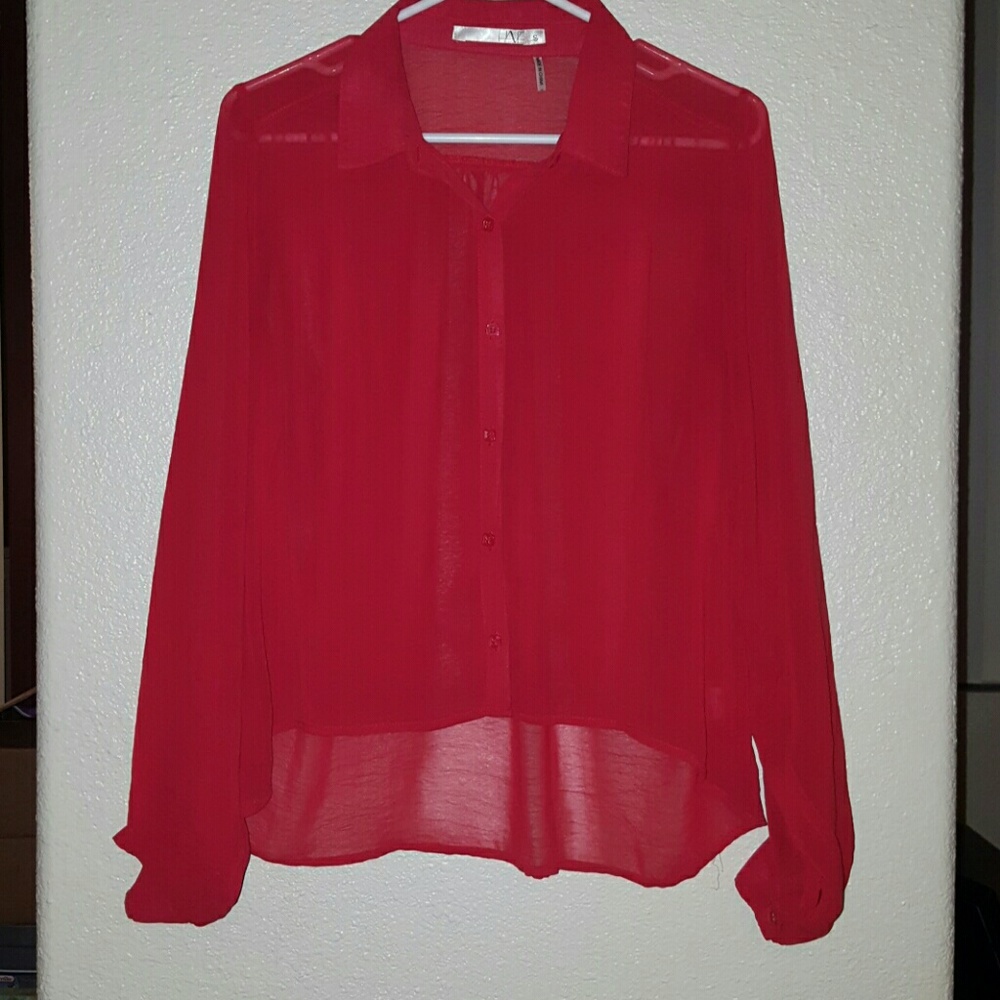 Red hi-low Blouse