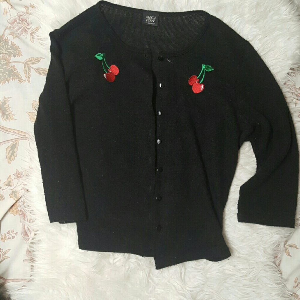 SOLDCherry embroidered vintage cardigan