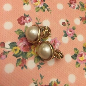 Anne Klein Faux-Pearl Clip on Earrings