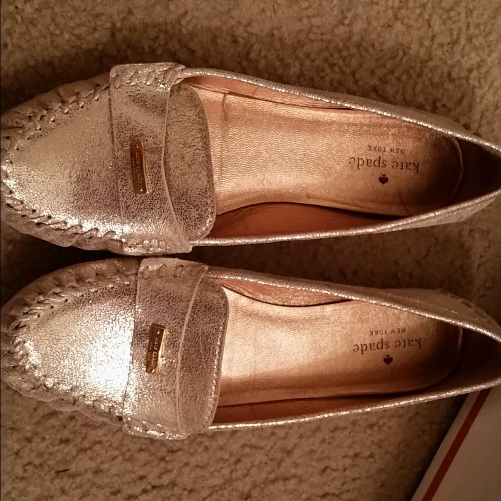 Kate Spade ♠️ Gold loafers