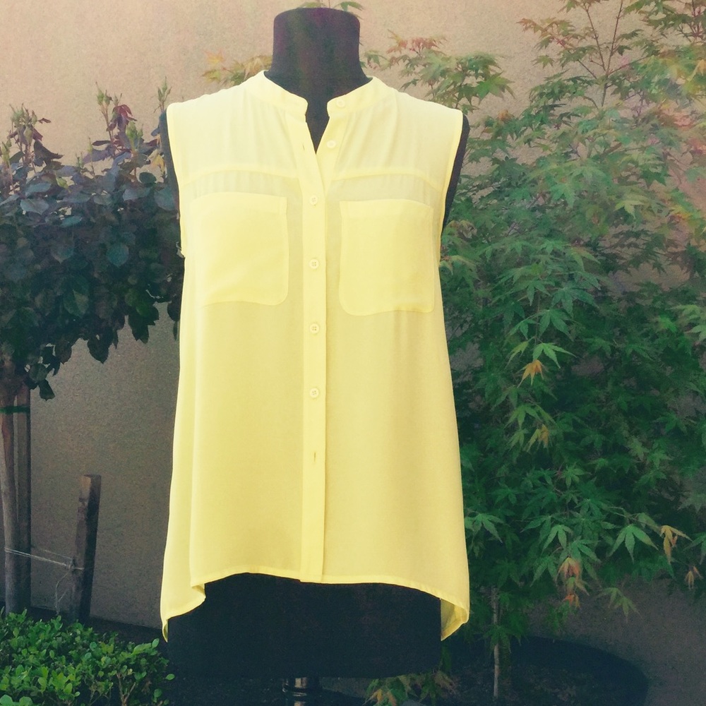 Lemon Yellow Sleeveless Blouse