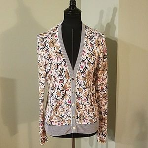 Tory Burch Floral Lightweight Cardigan. Size Large
