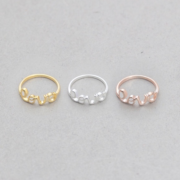 NEW Dainty LOVE Ring - Picture 2 of 3