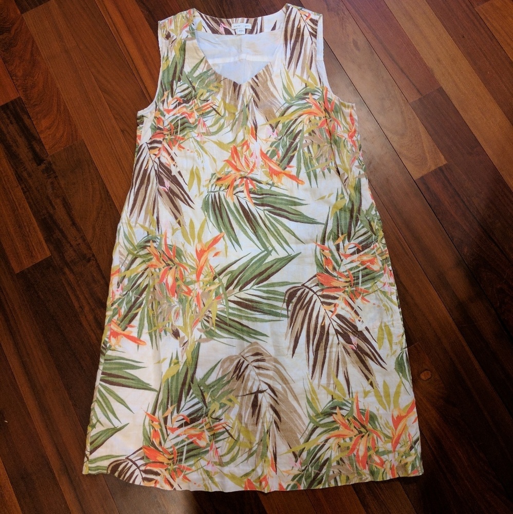 J. Jill tropical linen shift dress