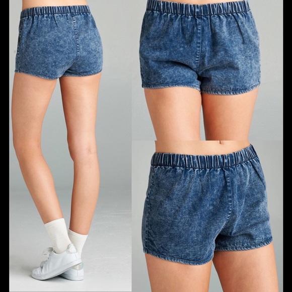 SALE Stretchy Mineral Washed Shorts - Picture 3 of 7