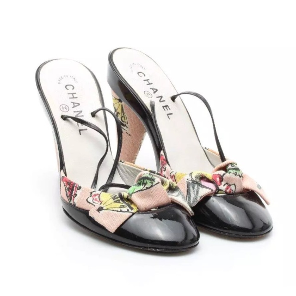 Sold Authentic Chanel peep toe heels