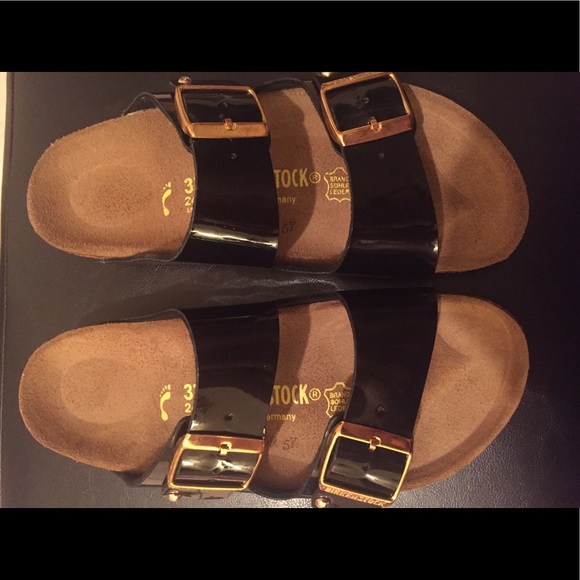 NEW BIRKENSTOCK BLACK PATENT EU 37/ US women 6 - Picture 2 of 5