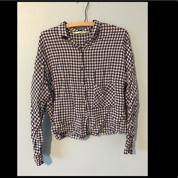 Checked Cropped Zara Shirt - Picture 1 of 2