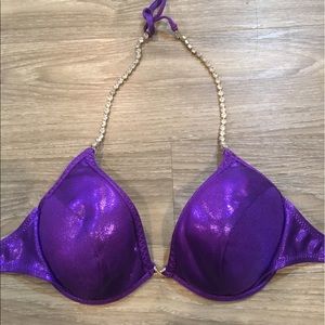 Vegas Purple Rhinestone Bikini Top