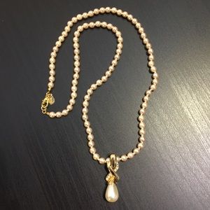Signed Nolan Miller faux pearl necklace