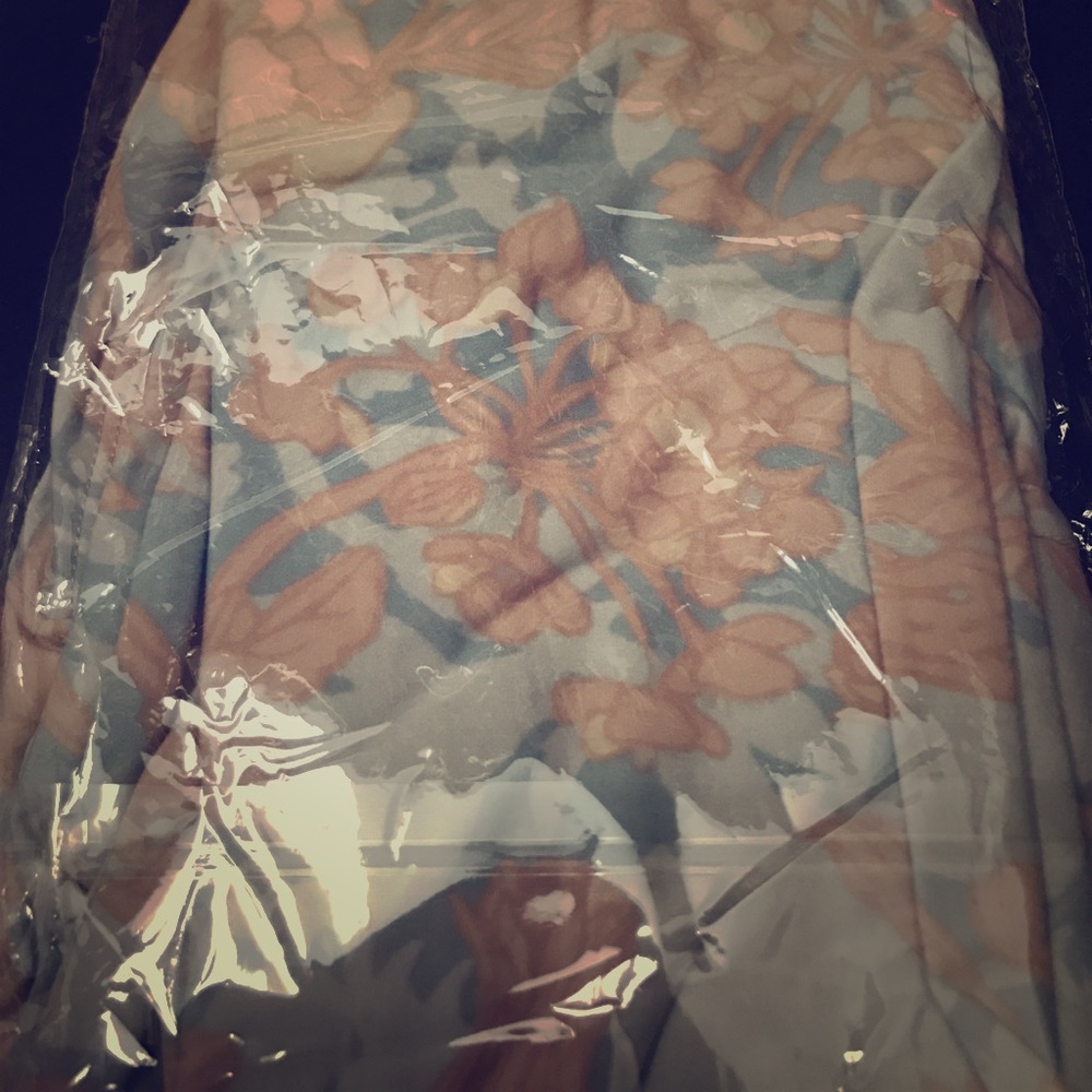 Lularoe pink and blue flower leggings OS