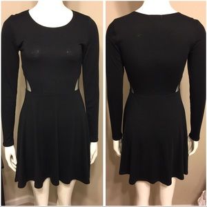 GB Long sleeve Mesh Insert Skater Dress.