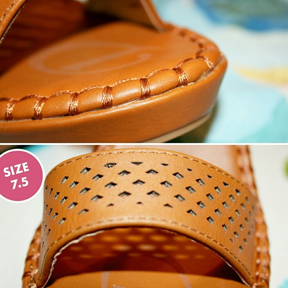 ⚡READ DESCRIPTION⚡ Laser Cut Boho Wedge Sandal NIB - Picture 3 of 8