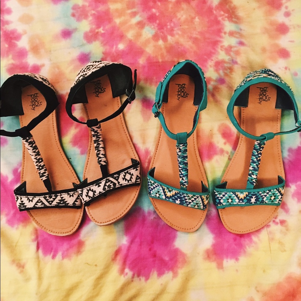 Black Poppy Sandals from Pacsun
