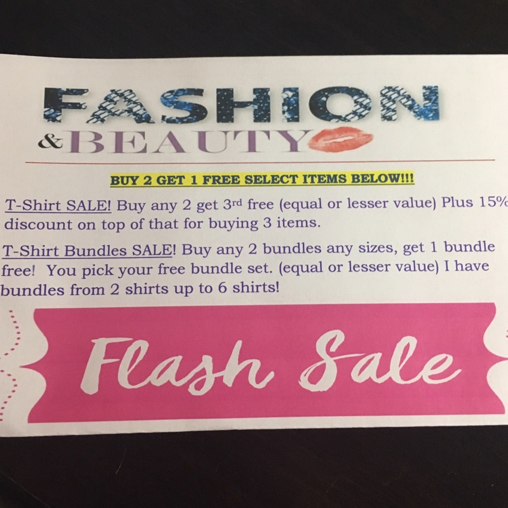 Buy 2 Tshirts get 1 free buy 2 bundles get1 free