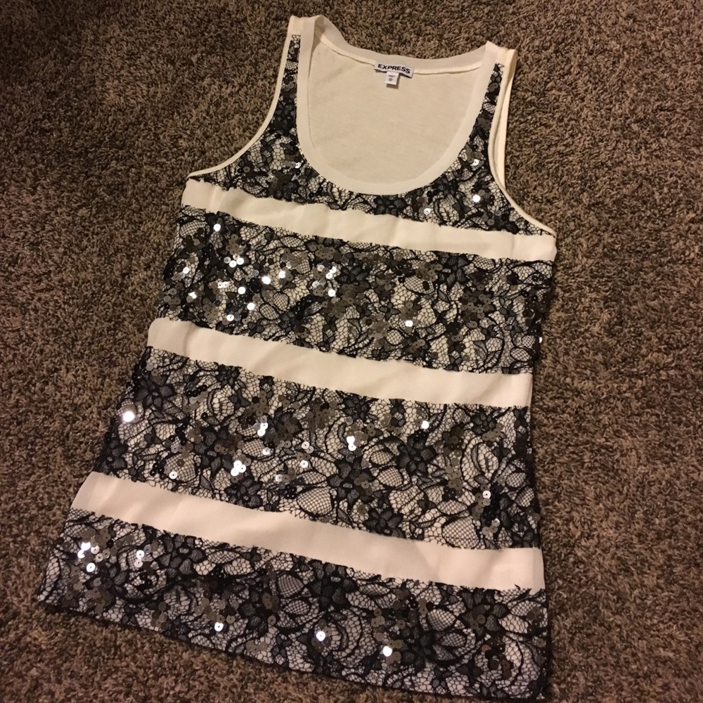 ☀️EXPRESS☀️Sequin Striped tank top⭐️⭐️