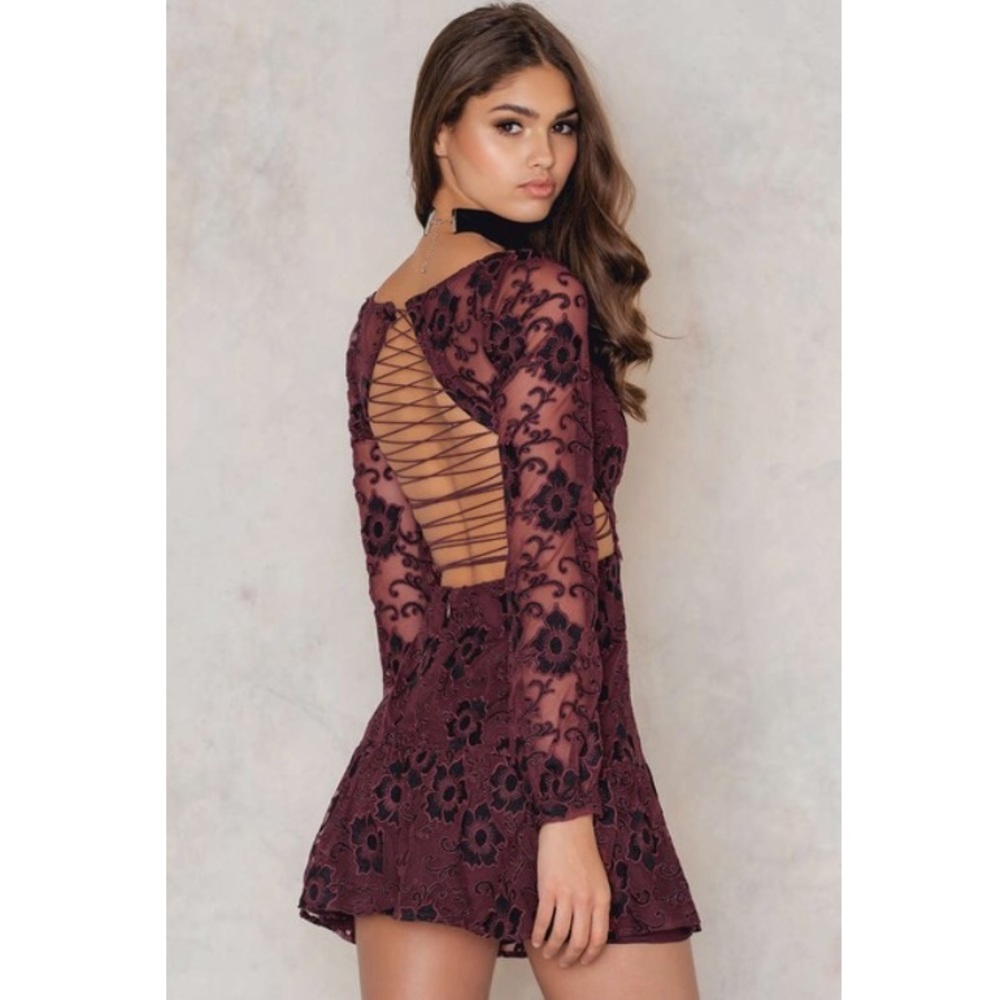 For Love & Lemons Jolene Lace Up Dress