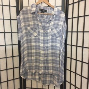 Light blue plaid tunic
