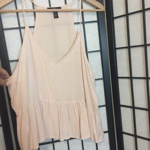 Nude peplum blouse