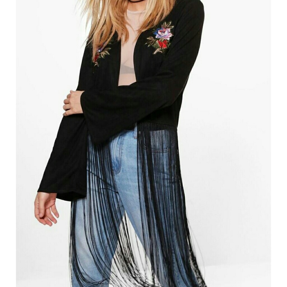 $DROPLong sleeve embroidered cardigan/jacket 10/12
