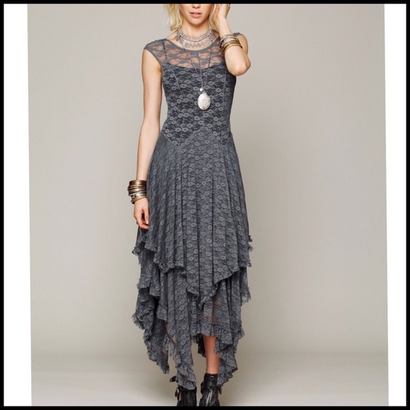 Boho Asymmetrical Lace Midi - Picture 2 of 8