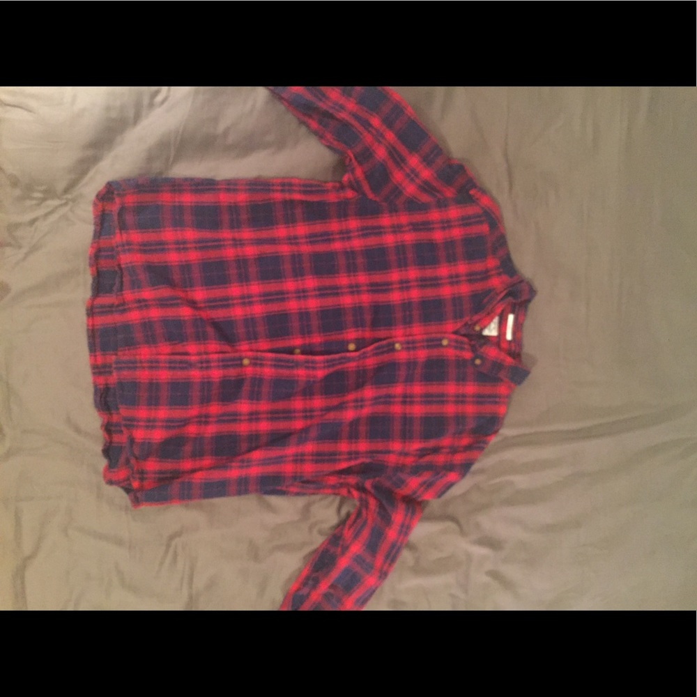 Lucky Brand Red and Blue Plad Flannel